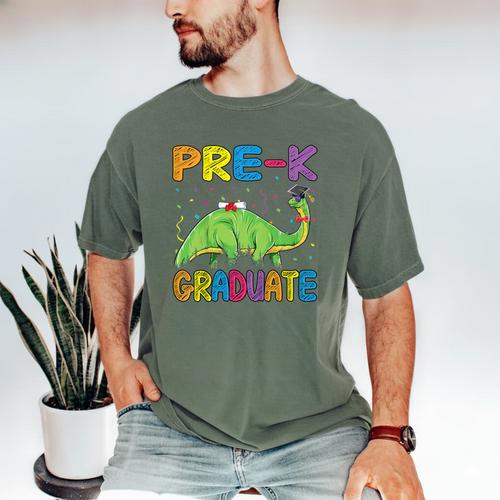 Kids Pre-K Graduate Brontosaurus Dino Pre Kindergarten Graduation Men's Comfort Colors T-Shirt - Best Gift Smart