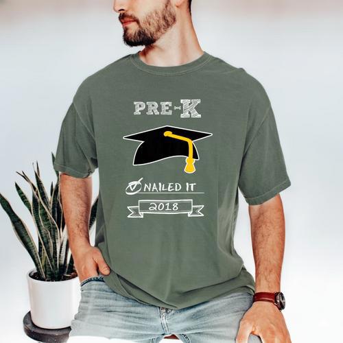 Kids Pre-K School Graduation Nailed It 2018 TShirt Boy Girl Men's Comfort Colors T-Shirt - Best Gift Smart