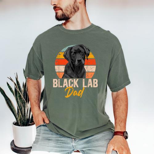 Lab Dad Retro Black Labrador Owner Men's Comfort Colors T-Shirt - Father's Day Fun