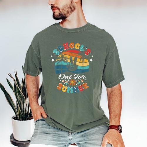 Last Day Of School Groovy Graduation School's Out For Summer Men's Comfort Colors T-Shirt - Best Gift Smart