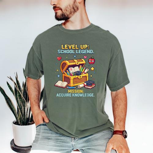 Level Up School Legend Video Game Pixel Art Graduation Men's Comfort Colors T-Shirt - Best Gift Smart
