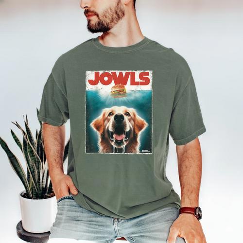 Light Golden Retriever Jowls Top Paws Cream Lab Dog Mom Dad Men's Comfort Colors T-Shirt - Father's Day Fun