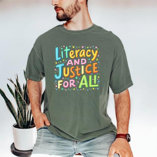 Literacy And Justice For All Protect Banned Books Library Men's Comfort Colors T-Shirt - Bookorys DE