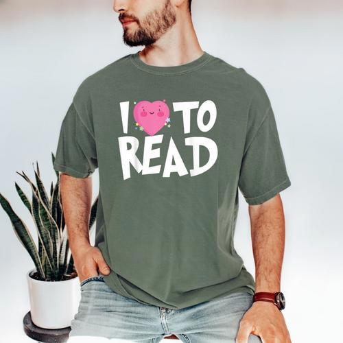 I LOVE TO READ Reading Books Bookworm Library Day Novelty Men's Comfort Colors T-Shirt - Bookorys CA