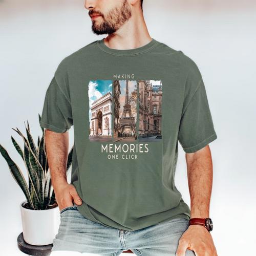 Making Memories In Paris Photo Nostalgia Travel Humor Men's Comfort Colors T-Shirt - Figerry