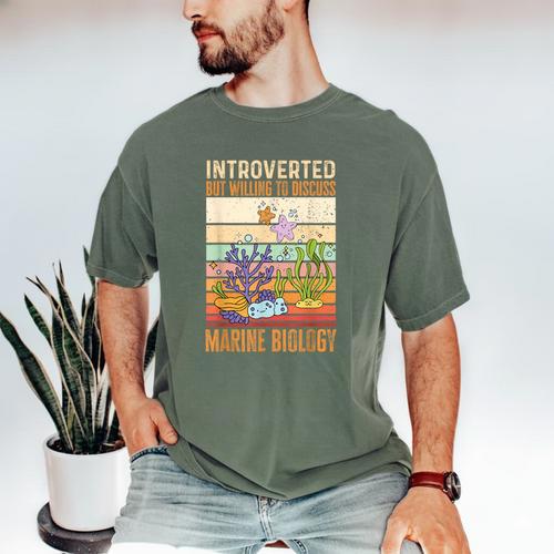 Marine Biology Ocean Introvert Marine Biologist Men's Comfort Colors T-Shirt - Raresse