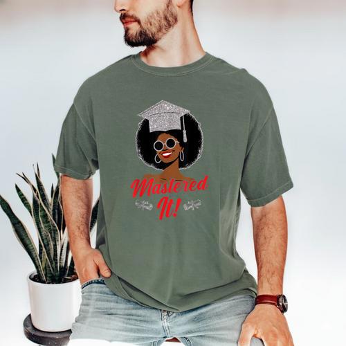Master Degree Graduation Gifts Black Girl Men's Comfort Colors T-Shirt - Best Gift Smart