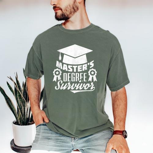 Master's Degree Survivor College Graduation Men's Comfort Colors T-Shirt - Best Gift Smart