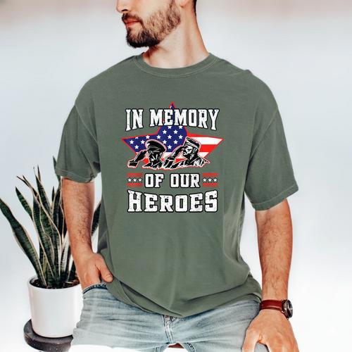 Memorial Day Memory Of Our Heroes Fallen Patriotic Veteran Men's Comfort Colors T-Shirt - Easessy