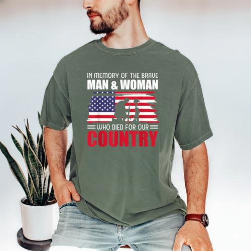 In Memory Of The Brave Man & Woman Memorial Day Men's Comfort Colors T-Shirt - Easessy
