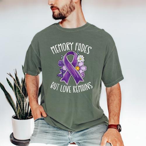 Memory Fades But Love Remains Dementia Awareness Men's Comfort Colors T-Shirt - Easessy