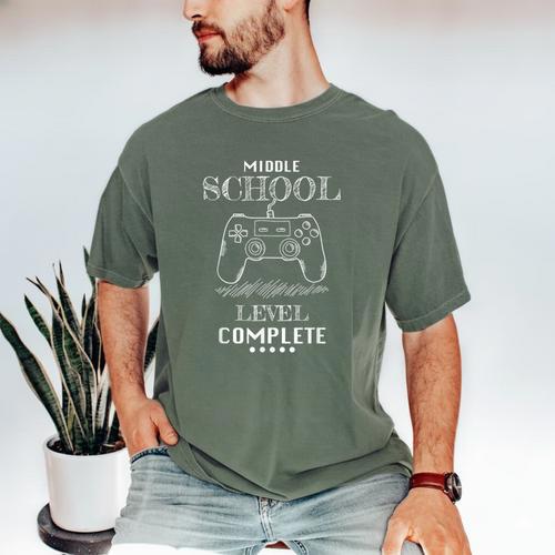 Middle School Level Complete Shirt Graduation Gaming Men's Comfort Colors T-Shirt - Best Gift Smart