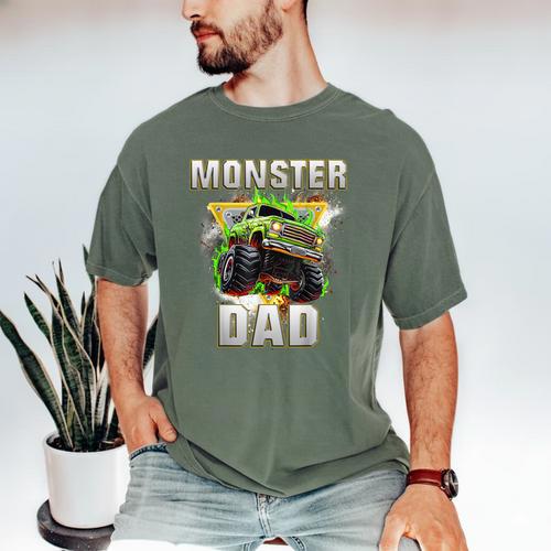 Monster Truck Dad Monster Truck Are My Jam Adults Kids Men's Comfort Colors T-Shirt - Father's Day Fun