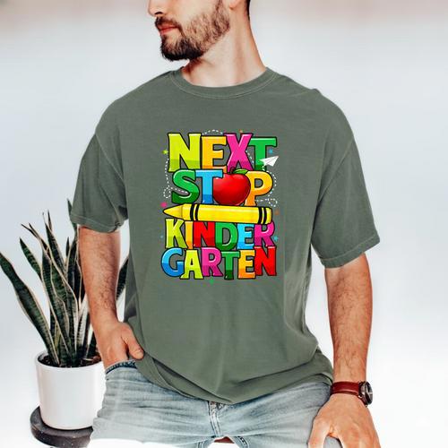 Next Stop Kindergarten Preschool Graduation 2023 Boys Girls Men's Comfort Colors T-Shirt - Best Gift Smart
