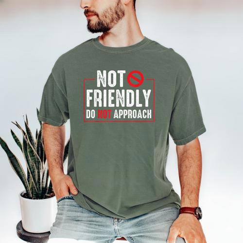 Not Friendly Do Not Approach Witty Introvert Tee Men's Comfort Colors T-Shirt - Raresse