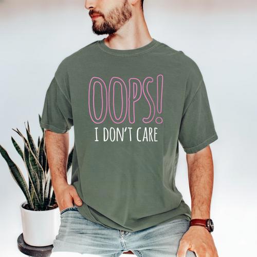 Oops I Don't Care Humor Small Talk Hater Introvert Men's Comfort Colors T-Shirt - Raresse