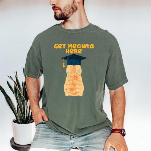 Orange Tabby Cat Graduation Distressed Shirt For Grads For Men Women Girls Kids Men's Comfort Colors T-Shirt - Best Gift Smart
