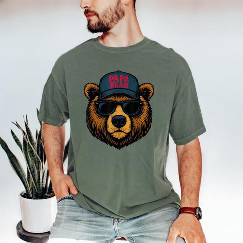 Papa Bear Father's Day Great Dad Joke Men's Comfort Colors T-Shirt - Father's Day Fun