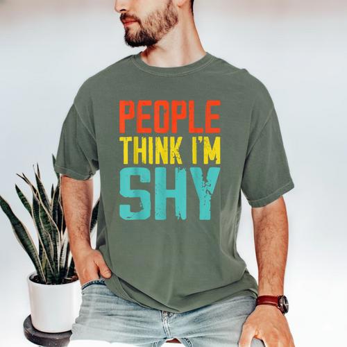 People Think I'm Shy I Introvert Men's Comfort Colors T-Shirt - Raresse