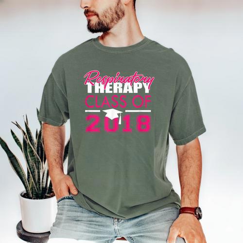 Pink Respiratory Therapist Class Of 2018 Graduation T Shirt Men's Comfort Colors T-Shirt - Best Gift Smart