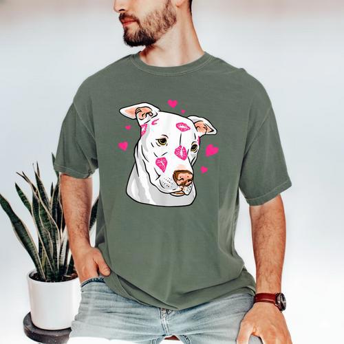 Pitbull Love Pitbull Moms Dads Men's Comfort Colors T-Shirt - Father's Day Fun