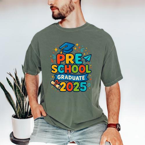 Preschool Graduation 2025 Pre-k Graduate Kids Boys Girls Men's Comfort Colors T-Shirt - Best Gift Smart