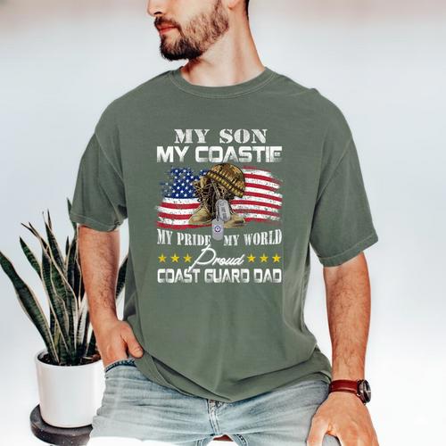Proud Coast Guard Dad Coast Guard Graduation Dad Men's Comfort Colors T-Shirt - Best Gift Smart