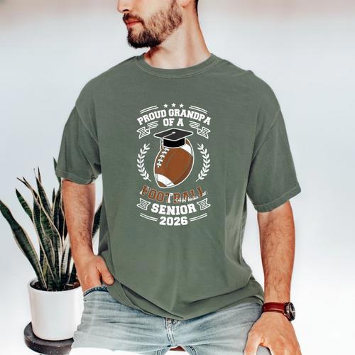 Proud Grandpa Of a 2026 Football Senior Graduation Men's Comfort Colors T-Shirt - Best Gift Smart