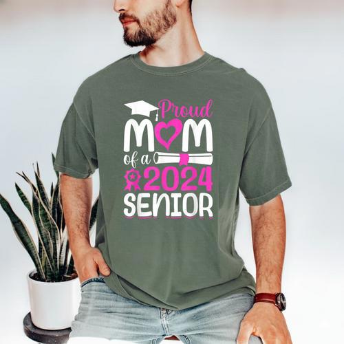 Proud Mom Of A 2024 Senior Graduation Men's Comfort Colors T-Shirt - Best Gift Smart