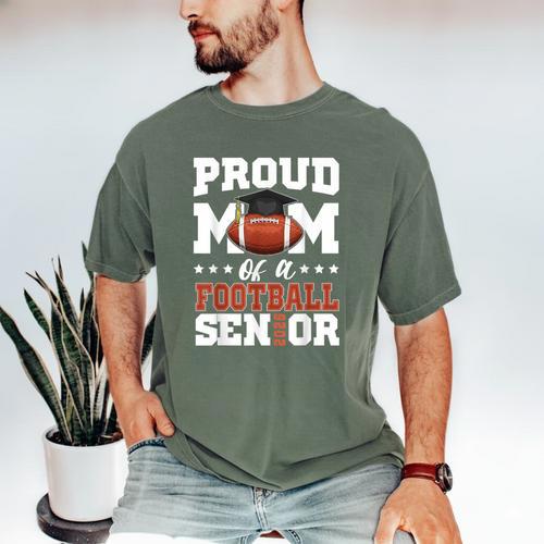 Proud Mom Of a Football Senior 2026 Graduation Gifts Men's Comfort Colors T-Shirt - Best Gift Smart
