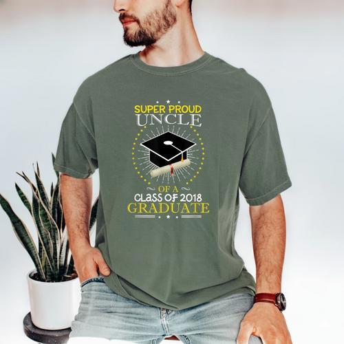 Proud Uncle The Class Of 2018 Graduate Graduation Shirt S2 Men's Comfort Colors T-Shirt - Best Gift Smart