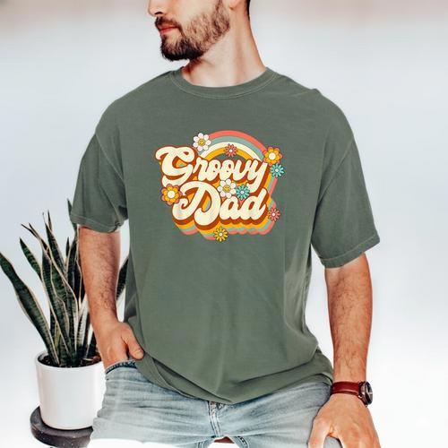 Retro Groovy Dad Family Birthday 60s 70s Hippie Costume Men's Comfort Colors T-Shirt - Father's Day Fun