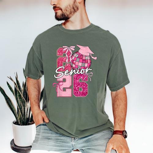 Retro Senior 2026 Coquette Bow Graduation Class Of 2026 Men's Comfort Colors T-Shirt - Best Gift Smart