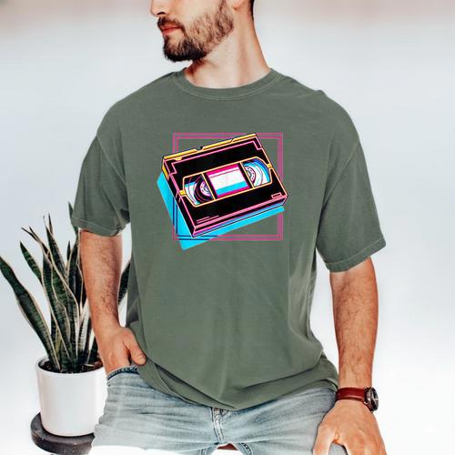 Retro VHS Vaporwave Video Cassette Nostalgia Geek Chic Men's Comfort Colors T-Shirt - Figerry