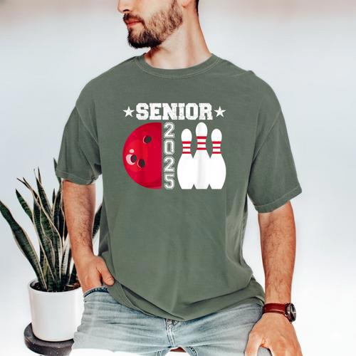 Senior 2025 Bowling Player Class Of 2025 Graduation Seniors Men's Comfort Colors T-Shirt - Best Gift Smart