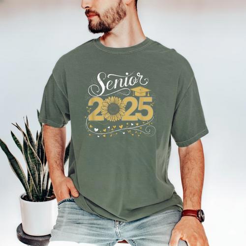 Senior 2025 Graduation Sunflower Class Of 2025 Men's Comfort Colors T-Shirt - Best Gift Smart
