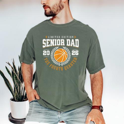 Senior Basketball Dad 2026 The Final Quarter Men's Comfort Colors T-Shirt - Father's Day Fun