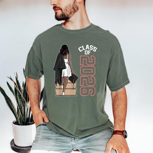 Senior Class Of 2026 Melanin Girl 2026 Graduation Men's Comfort Colors T-Shirt - Best Gift Smart