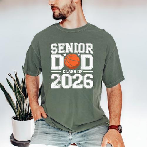 Senior Dad Class Of 2026 Cute Basketball Dad Graduation 2026 Men's Comfort Colors T-Shirt - Best Gift Smart