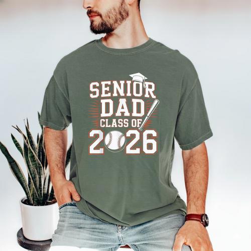 Senior Dad Class Of 2026 Graduate Baseball 2026 Graduation Men's Comfort Colors T-Shirt - Father's Day Fun