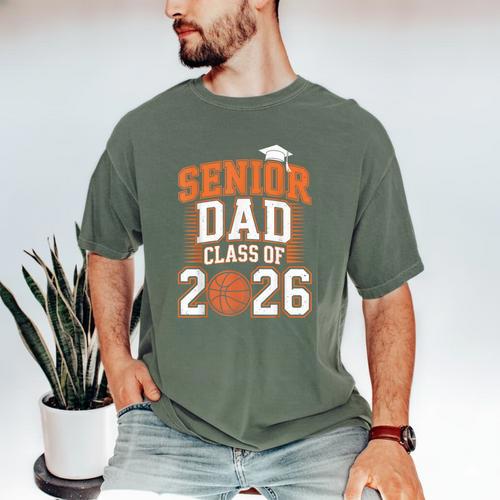 Senior Dad Class Of 2026 Graduate Basketball Graduation 2026 Men's Comfort Colors T-Shirt - Father's Day Fun