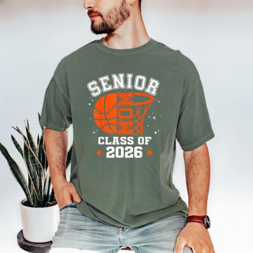 Senior Mom Class Of 2026 Basketball Graduation Men's Comfort Colors T-Shirt - Best Gift Smart