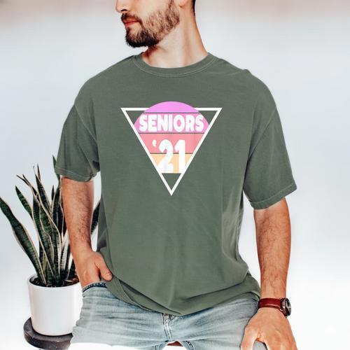 Seniors 2021 For Her Him Retro 21 Graduation Class Men's Comfort Colors T-Shirt - Best Gift Smart