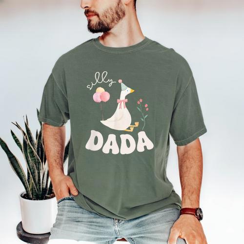 Silly Dada Silly Goose Dad Birthday Family Matching Party Men's Comfort Colors T-Shirt - Father's Day Fun