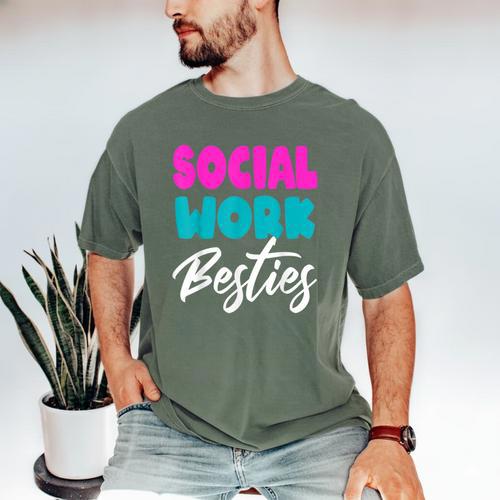 Social Worker Work Coworkers Best Friend Graduation MSW Men's Comfort Colors T-Shirt - Best Gift Smart
