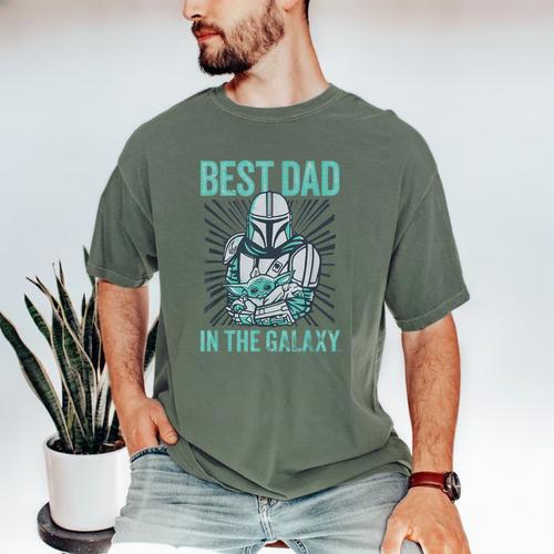 Star Wars The Mandalorian And Grogu Best Dad In The Galaxy Men's Comfort Colors T-Shirt - Father's Day Fun