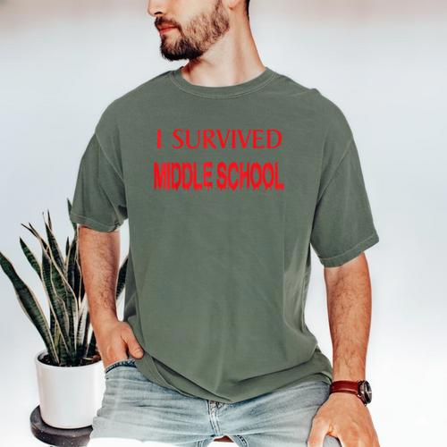 I Survived Middle School Graduation Shirt T-Shirt Men's Comfort Colors T-Shirt - Best Gift Smart