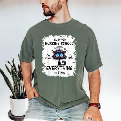 I Survived Nursing School Graduation 2025 Men's Comfort Colors T-Shirt - Best Gift Smart