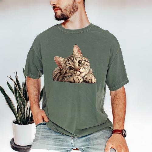 Tabby Cat Mom Dad Pet Shop Tabby Cats Kitten Tabby Cat Men's Comfort Colors T-Shirt - Father's Day Fun