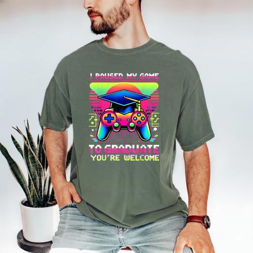 Video Gamer Graduate Graduation Grad Gaming Men's Comfort Colors T-Shirt - Best Gift Smart